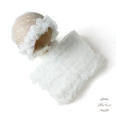 Baby Net Frilled Pillow with Net Bonnet Set of 2 SR086 | NB | White